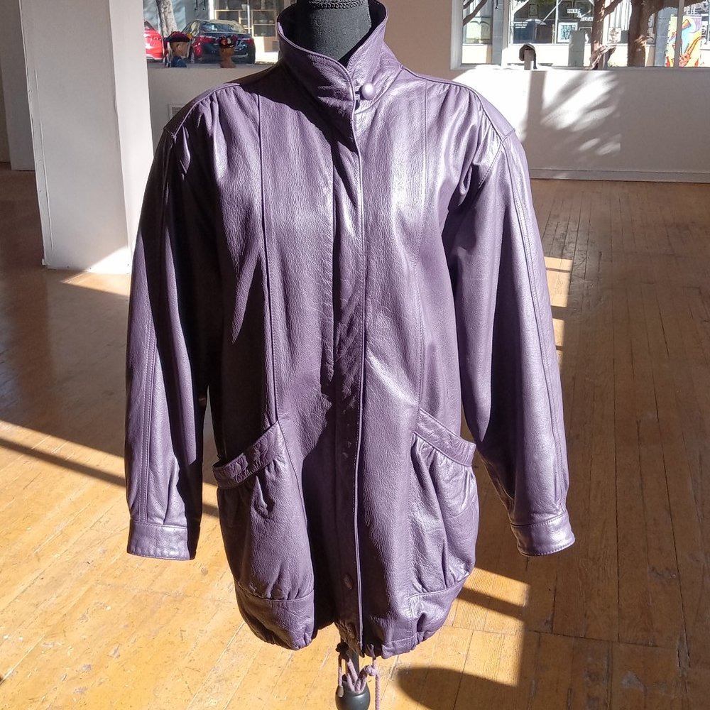 Purple leather jacket